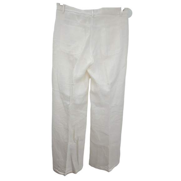 Banana Republic Off‎ White Linen Flat Front Straight Leg - Picture 3 of 16
